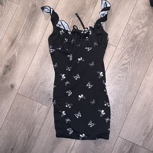 black butterfly bodycon dress